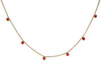 Golden Mini Red Agate Stone Necklace