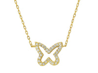 Golden Sparkling Open Butterfly Necklace