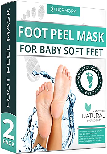 Foot Peel Mask - 2 Pack - For Cracked Heels, Dead Skin & Calluses - Make Your Feet Baby Soft & Get a Smooth Skin, Removes & Repairs Rough Heels, Dry Toe Skin - Exfoliating Peeling Natural Treatment