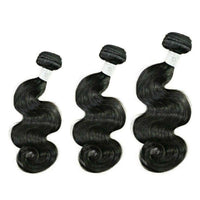 Malaysian Body Wave Bundles w/ Lace Closure, Free  2 oz Chebe Butter - Bushy Combs Herbal Haircare