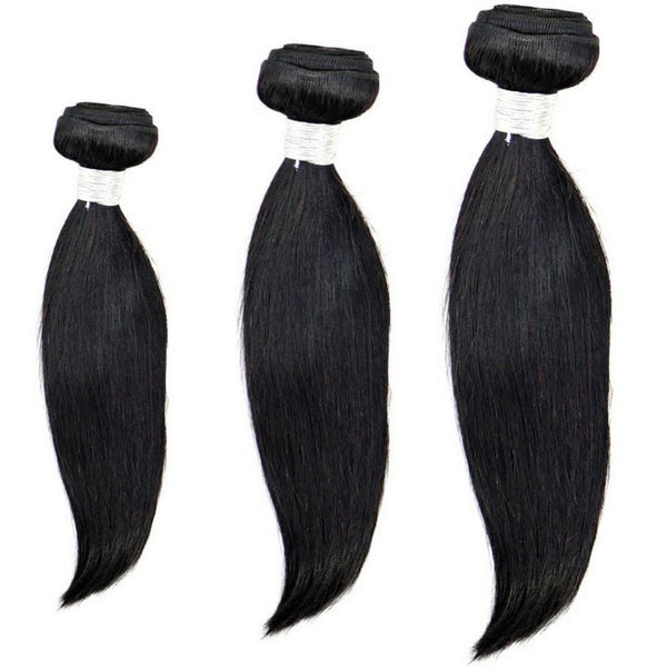 She She Lux Malaysian Silky Straight 3 Bundle/ Lace Frontal Combo - Bushy Combs Herbal Haircare