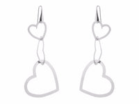 Sterling Silver Lovers Hearts Earrings