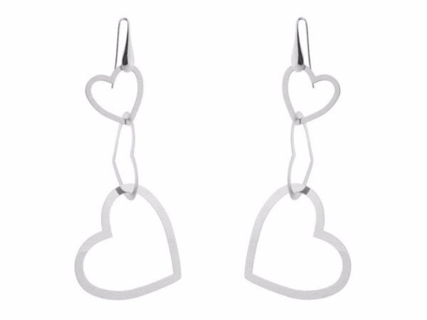 Sterling Silver Lovers Hearts Earrings